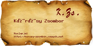 Kőrösy Zsombor névjegykártya